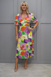 Pixie Daisy Lilac, Green and Orange Floral Dress - PD8164 D116GRN