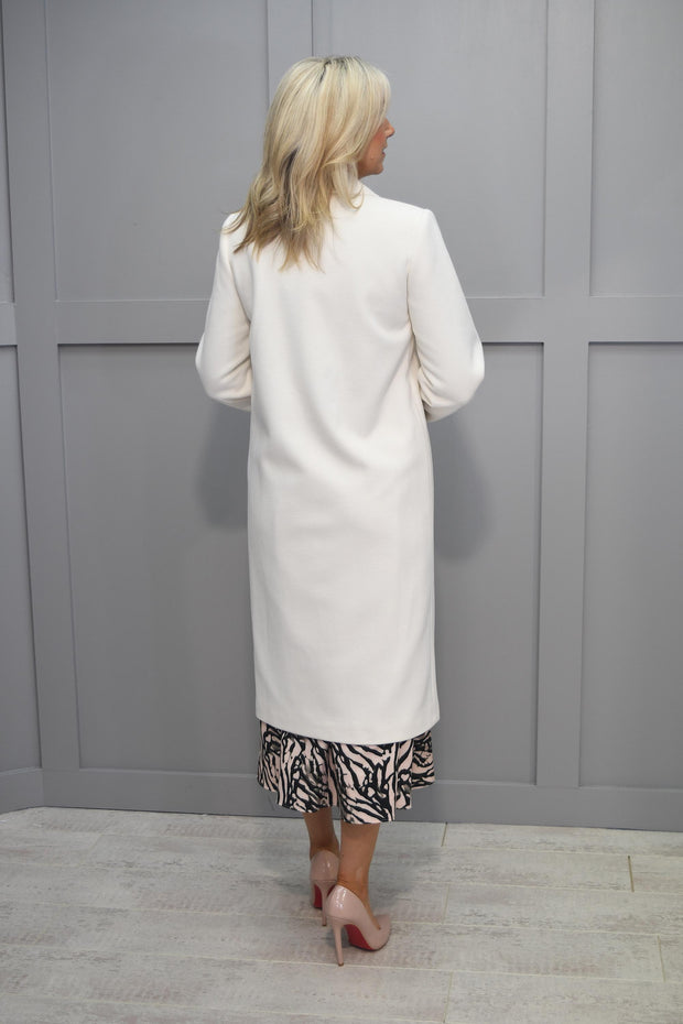 Kate Cooper Cream Duster Coat with Pleated Cuff Detail- KCAW23120