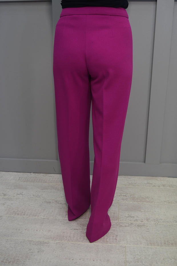 Joseph Ribkoff Fuchsia Pink Wide Leg Trousers-
