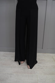 4637 Joseph Ribkoff Black Palazzo Style Trouser with Sheer Overlay- 233773 11