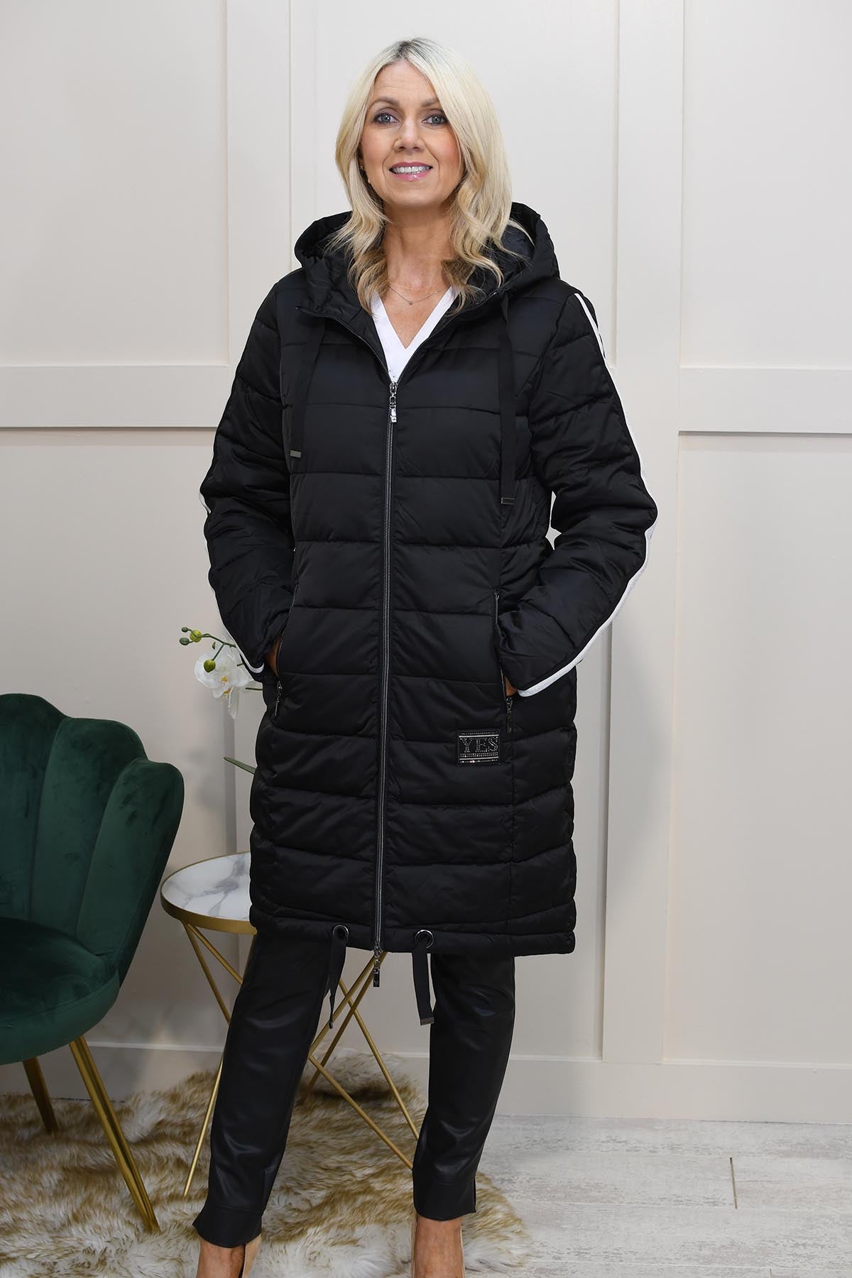 Fur Mint Velvet Zip Parka Black MINT VELVET Star Zip Hoodie Cardigan