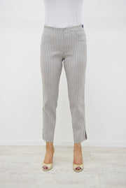 Robell Bella Taupe Pin Striped Trousers - 52483 54567 13