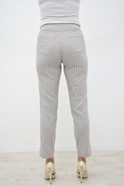 Robell Taupe Striped Bella Trousers - 52483 54567 13 