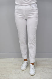 Robell White Stripe Bella Seersucker Trousers - 52642 54554 10