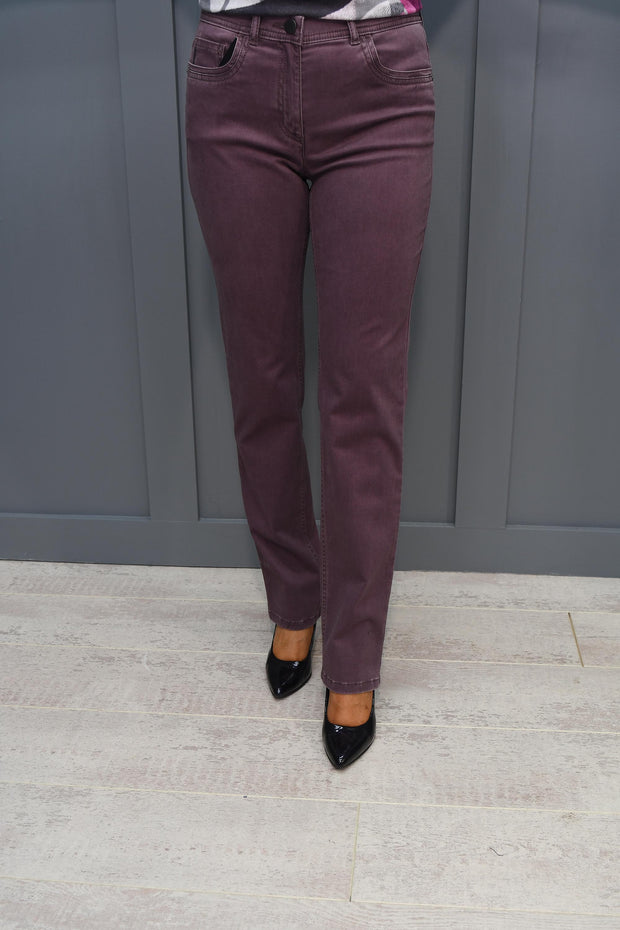 Zerres Gina Wellness Plum Purple Cotton Jeans - 1207 572 71