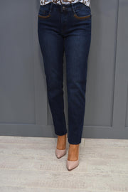 Cro Etage Straight Blue Jeans With Brown Detail - 6193 692 6569