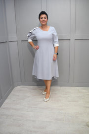 Lizabella Silver Grey Fish Tale Dress With Cream Detail - 2465 40