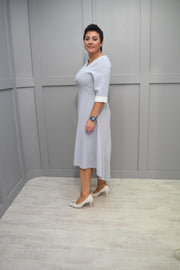 Lizabella Silver Grey Fish Tale Dress With Cream Detail - 2465 40