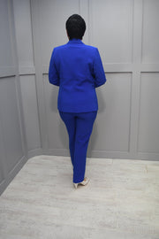Via Veneto Royal Blue Straight Trousers - Sarah