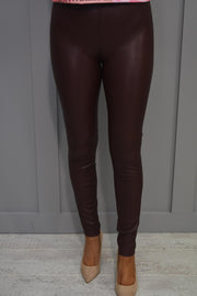 Robell Enie Brown Faux Leather Trousers - 51471 60042 29