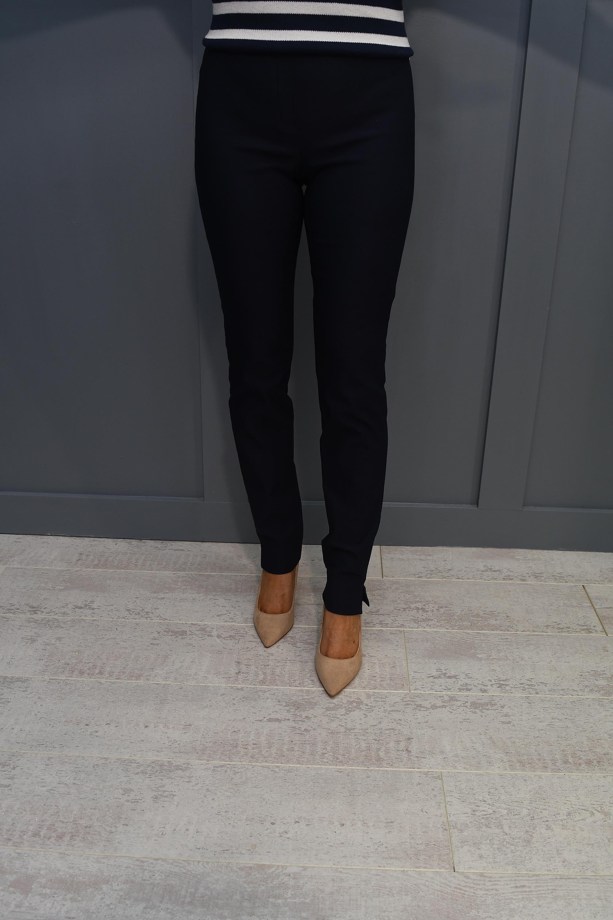 Robell Rose Navy Fleece Super Slim Fit Trousers-52422 54025 69