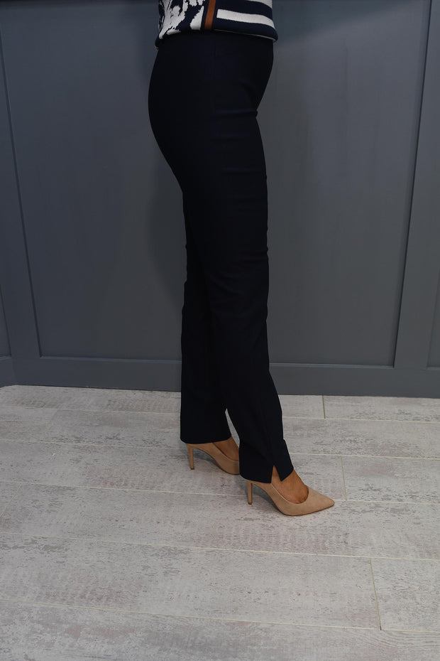 Robell Rose Navy Fleece Super Slim Fit Trousers-52422 54025 69