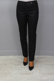 Robell Bella Black faux Leather Full Length Trousers - 51559 54344 90