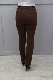 Toni Be Loved High Rise Slim Leg Dark Tan Jeans Short Version- 1125 761