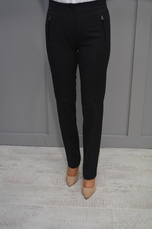 Zerres Jane Charcoal Trouser With Front Zips - 04649 995 98