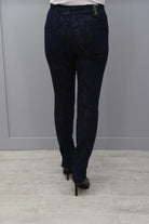 Robell Marie Navy Patterned Trousers - 51412 54825 69