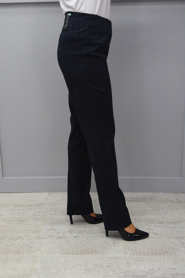 Robell Marie Navy & Blue Pattern Trousers - 51570 54811 69