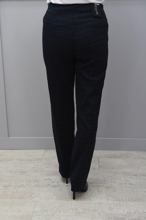 Robell Marie Navy & Blue Pattern Trousers - 51570 54811 69