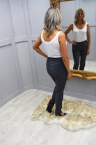 Robell Grey Faux Suede Nena Trouser With Zip Pockets - 52566 54451 95