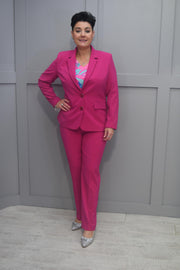 Via Veneto Fuchsia Pink Blazer Jacket With Buttons - Dolores Fuchsia 12