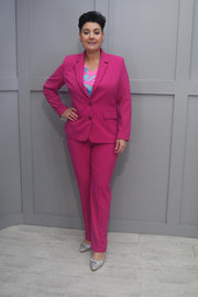 Via Veneto Fuchsia Pink Blazer Jacket With Buttons - Dolores Fuchsia 12