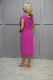 Kate Cooper Fuchsia Dress With Over The Shoulder Bow Detail - 23137