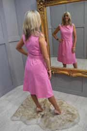 Betty Barclay Baby Pink Sleeveless Dress With Tie Waist Detail - 1360 1856 4178