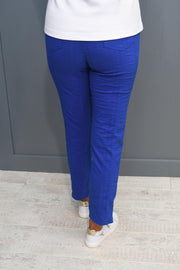 Robell Royal Blue Bella Seersucker Trousers - 52642 54554 67