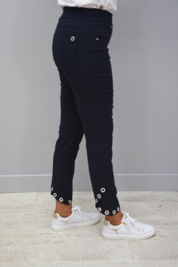 Robell Rose Navy Trouser With Ring Detail At Bottom - 51666 5499 69