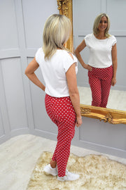 Robell Bella 09 Red Spot Trousers - 51560 54570 40