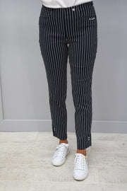 Robell Bella 09 Navy Striped Trousers - 52483 54567 69