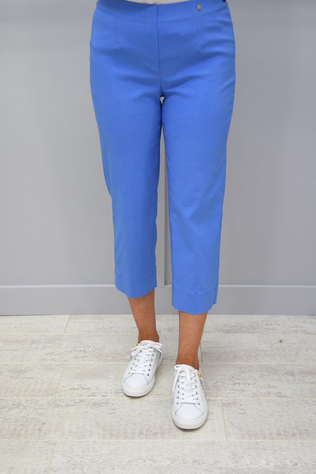 Robell Marie Cornflower Blue Cropped Trousers- 51576 5499 600