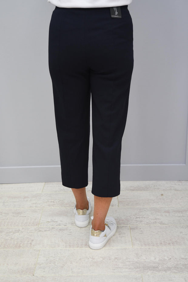 Robell Marie Navy Cropped Trousers - 51576 5499 69