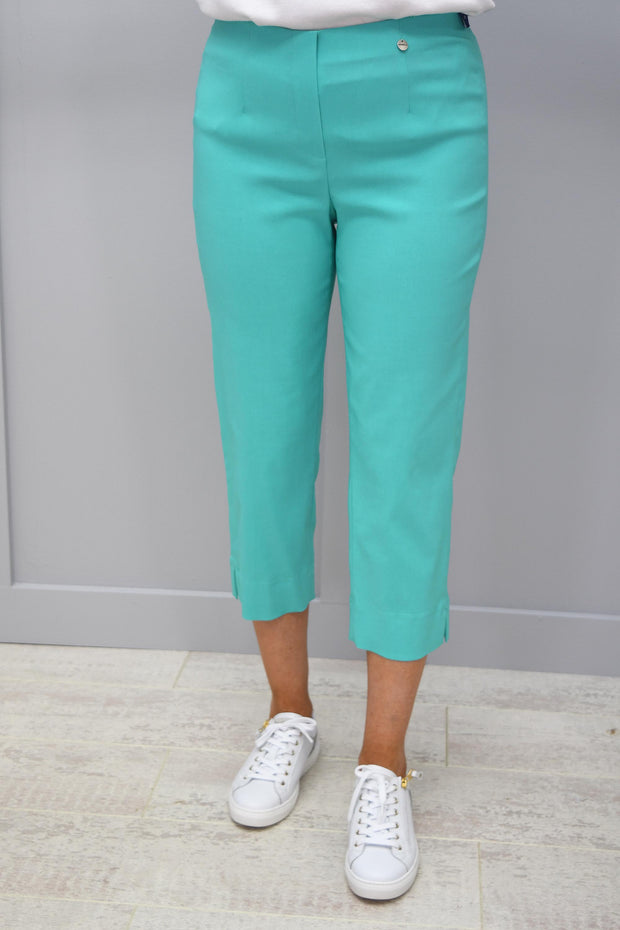 Robell Marie Cropped Jade Green Trousers - 51576 5499 720