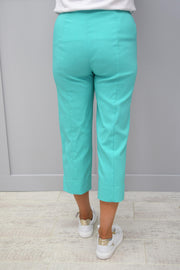 Robell Marie Cropped Jade Green Trousers - 51576 5499 720