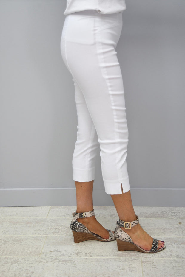 Robell Rose 07 Cropped Trousers White 10 - 51636 5499