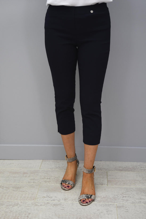 Robell Rose 07 Cropped Trousers Navy 69 - 51636 5499