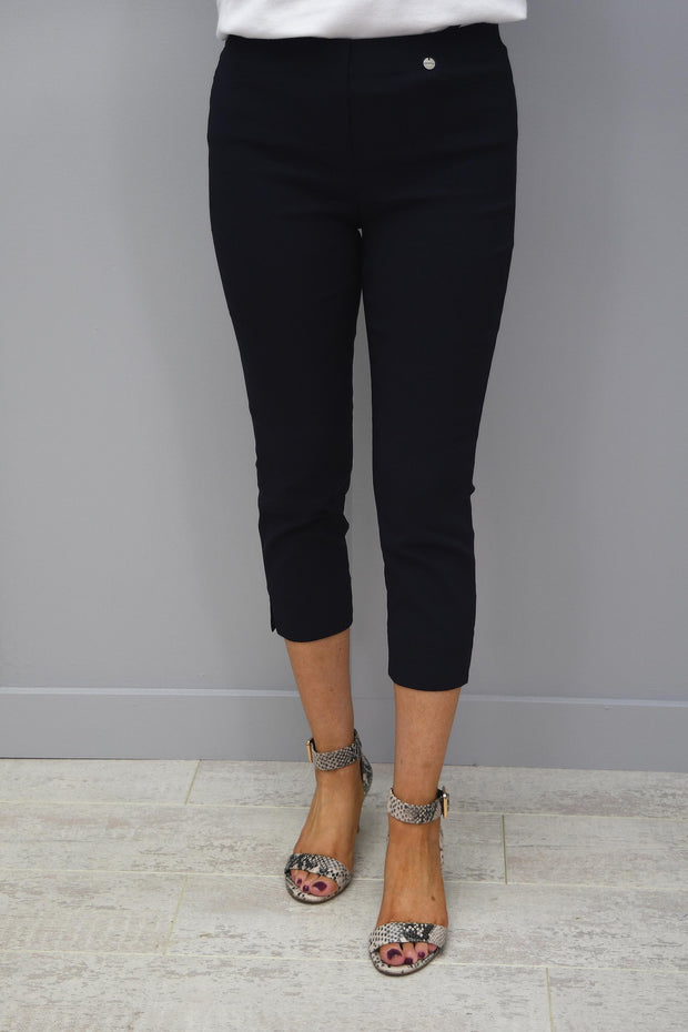 Robell Rose 07 Cropped Trousers Navy 69 - 51636 5499