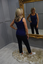 Decollage Plain Blue Vest Top - Pia