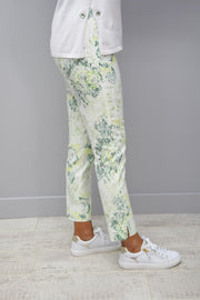 Robell Rose 09 Full Length Green Print Pattern Trousers - 51627 54828 81